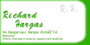 richard hargas business card